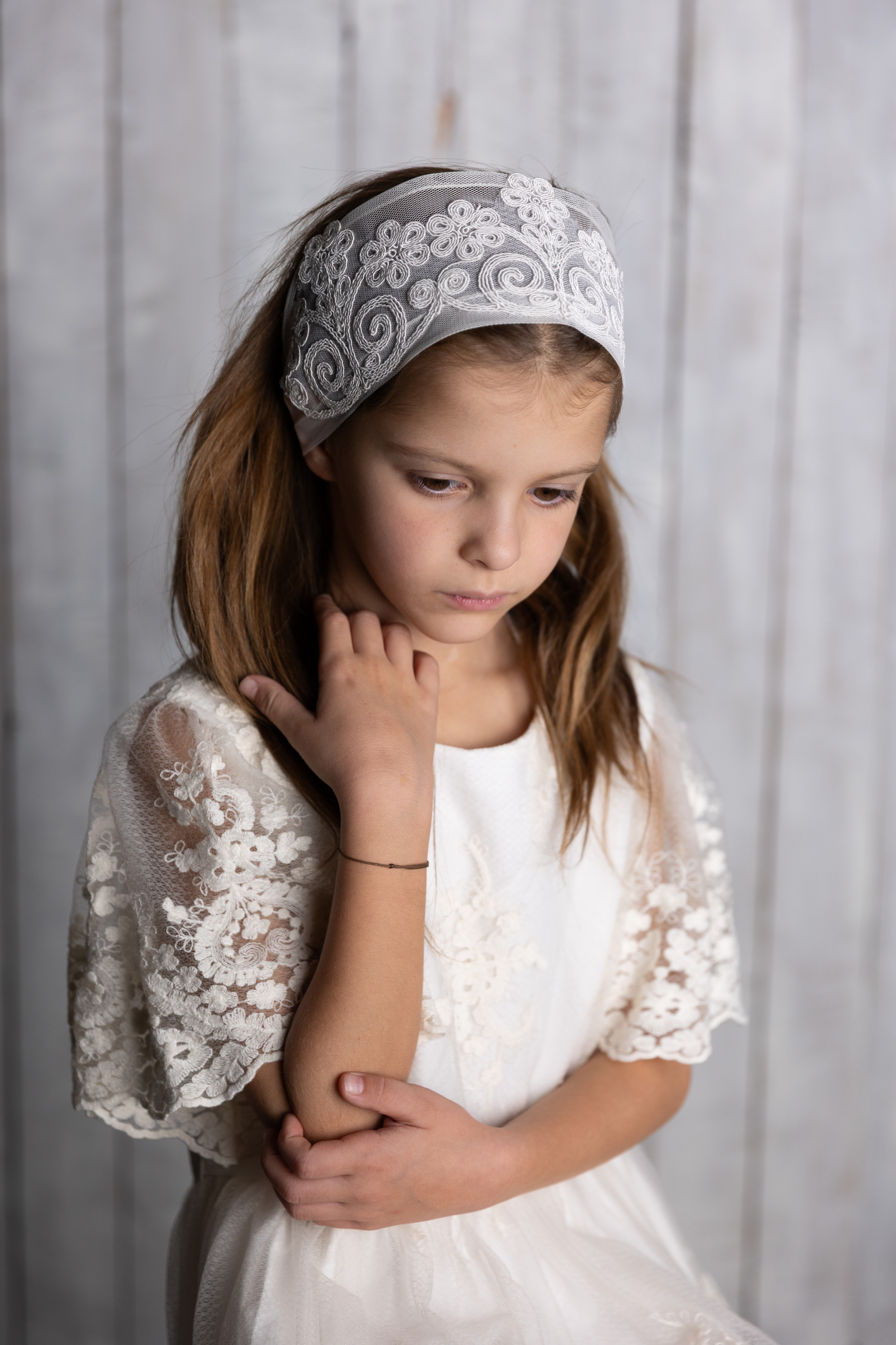 Bentițe cu accesorii cusute manual - crem Bentițe cu accesorii cusute manual - crem